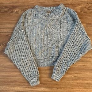 Free People Small Pullover Sweater Charcoal Knit Casual Oversized Crop